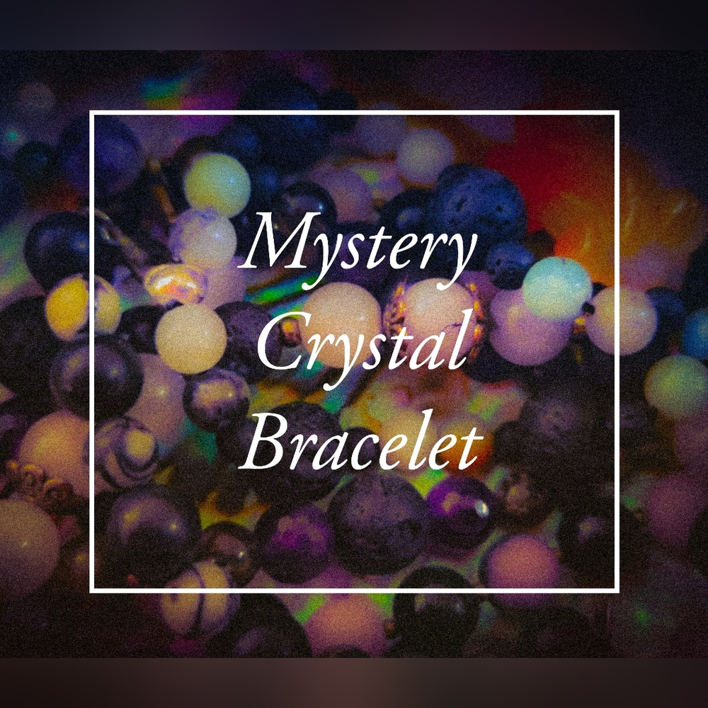 One Mystery Handmade Real Crystal Bracelet - Round Stone Beads, Recycled Spacers